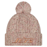 New York Jets New Era Women's Trendy Tone Cuffed Knit Hat with Pom Stone - NFL