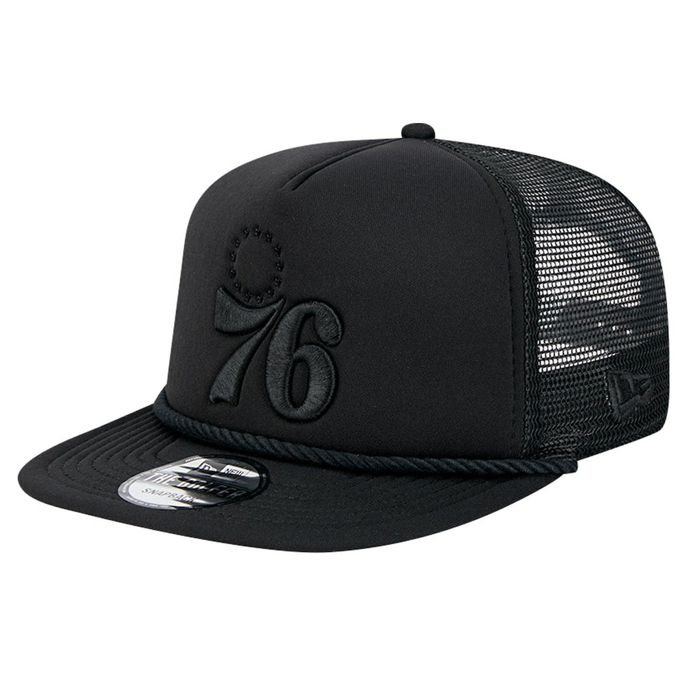 New Era - Philadelphia 76ers Tone Foam Meshback Golfer Snapback Hat - Black
