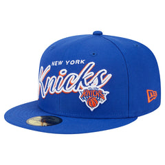 New Era - New York Knicks Sport Night Script Sided 59FIFTY Fitted Hat - Blue