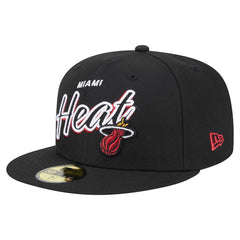 New Era - Miami Heat Sport Night Script Sided 59FIFTY Fitted Hat - Black