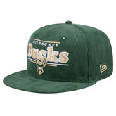 New Era - Milwaukee Bucks Throwback Display Corduroy 9FIFTY Snapback Hat - Hunter Green