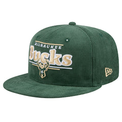 New Era - Milwaukee Bucks Throwback Display Corduroy 9FIFTY Snapback Hat - Hunter Green