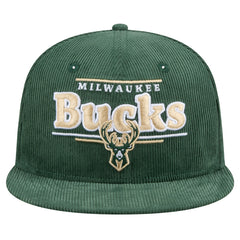 New Era - Milwaukee Bucks Throwback Display Corduroy 9FIFTY Snapback Hat - Hunter Green