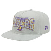 New Era - Los Angeles Lakers Throwback Corduroy Golfer Snapback Hat - Gray