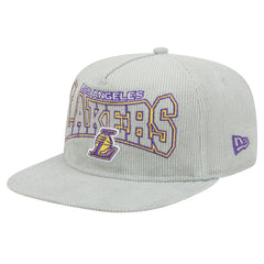 New Era - Los Angeles Lakers Throwback Corduroy Golfer Snapback Hat - Gray