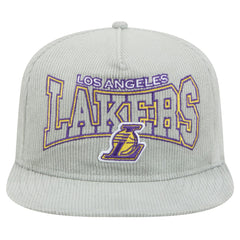 New Era - Los Angeles Lakers Throwback Corduroy Golfer Snapback Hat - Gray