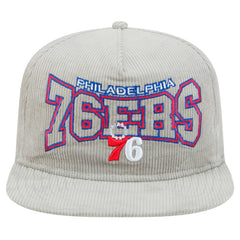 New Era - Philadelphia 76ers Throwback Corduroy Golfer Snapback Hat - Gray