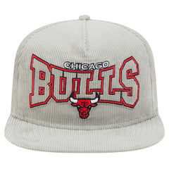New Era - Chicago Bulls Throwback Corduroy Golfer Snapback Hat - Gray