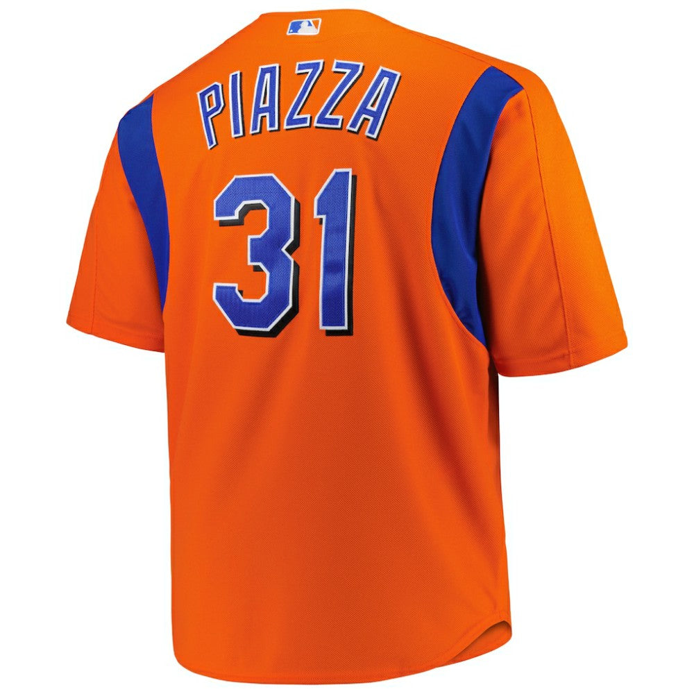 Mike Piazza New York Mets Mitchell & Ness Big & Tall Cooperstown Mesh Batting Practice Jersey - Orange | MLB Jerseys