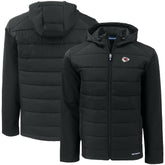 Kansas City Chiefs Cutter & Buck Big & Tall Evoke Hybrid Eco Softshell Recycled Full-Zip Hooded Jacket Black - NFL