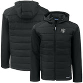 Las Vegas Raiders Cutter & Buck Big & Tall Evoke Hybrid Eco Softshell Recycled Full-Zip Hooded Jacket Black - NFL