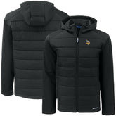 Minnesota Vikings Cutter & Buck Big & Tall Evoke Hybrid Eco Softshell Recycled Full-Zip Hooded Jacket Black - NFL