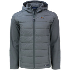 Denver Broncos Cutter & Buck Evoke PrimaLoft Hybrid Eco Softshell Recycled Full-Zip Hooded Jacket Gray - NFL