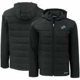 Detroit Lions Cutter & Buck Evoke PrimaLoft Hybrid Eco Softshell Recycled Full-Zip Hooded Jacket Black - NFL