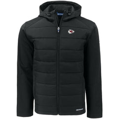Kansas City Chiefs Cutter & Buck Evoke PrimaLoft Hybrid Eco Softshell Recycled Full-Zip Hooded Jacket Black - NFL