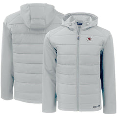 Kansas City Chiefs Cutter & Buck Evoke PrimaLoft Hybrid Eco Softshell Recycled Full-Zip Hooded Jacket Gray - NFL