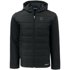 Indianapolis Colts Cutter & Buck Evoke PrimaLoft Hybrid Eco Softshell Recycled Full-Zip Hooded Jacket Black - NFL