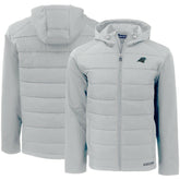 Carolina Panthers Cutter & Buck Evoke PrimaLoft Hybrid Eco Softshell Recycled Full-Zip Hooded Jacket Gray - NFL