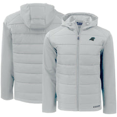 Carolina Panthers Cutter & Buck Evoke PrimaLoft Hybrid Eco Softshell Recycled Full-Zip Hooded Jacket Gray - NFL