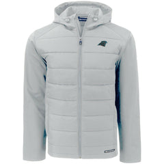 Carolina Panthers Cutter & Buck Evoke PrimaLoft Hybrid Eco Softshell Recycled Full-Zip Hooded Jacket Gray - NFL