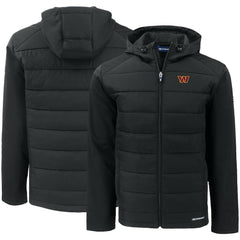 Washington Commanders Cutter & Buck Evoke PrimaLoft Hybrid Eco Softshell Recycled Full-Zip Hooded Jacket Black - NFL