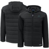 Carolina Panthers Cutter & Buck Evoke PrimaLoft Hybrid Eco Softshell Recycled Full-Zip Hooded Jacket Black - NFL