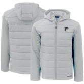 Atlanta Falcons Cutter & Buck Evoke PrimaLoft Hybrid Eco Softshell Recycled Full-Zip Hooded Jacket Gray - NFL