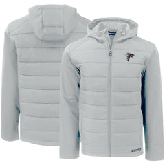 Atlanta Falcons Cutter & Buck Evoke PrimaLoft Hybrid Eco Softshell Recycled Full-Zip Hooded Jacket Gray - NFL
