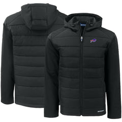 Buffalo Bills Cutter & Buck Evoke PrimaLoft Hybrid Eco Softshell Recycled Full-Zip Hooded Jacket Black - NFL