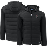 Atlanta Falcons Cutter & Buck Evoke PrimaLoft Hybrid Eco Softshell Recycled Full-Zip Hooded Jacket Black - NFL