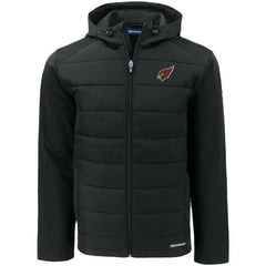 Arizona Cardinals Cutter & Buck Evoke PrimaLoft Hybrid Eco Softshell Recycled Full-Zip Hooded Jacket Black - NFL