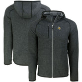 Minnesota Vikings Cutter & Buck Mainsail Full-Zip Hooded Jacket Heather Charcoal - NFL