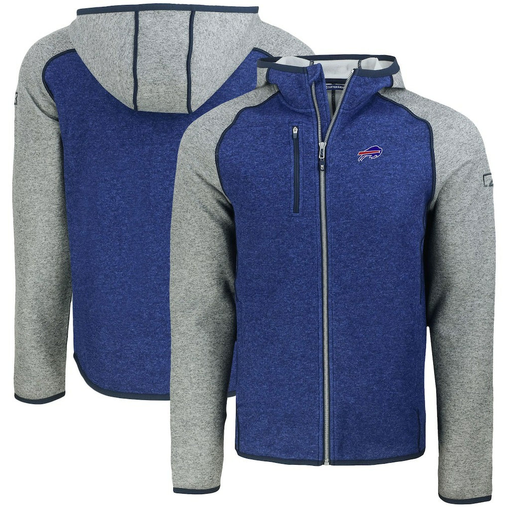 Buffalo Bills Cutter & Buck Mainsail Full-Zip Hooded Jacket Heather Royal - NFL