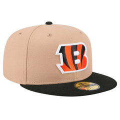 Cincinnati Bengals New Era Logo Main 59FIFTY Fitted Hat Tan - NFL