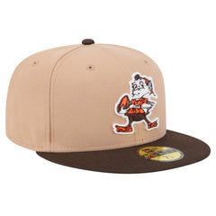 Cleveland Browns New Era Throwback Logo Main 59FIFTY Fitted Hat Tan - NFL