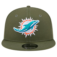 Miami Dolphins New Era Main 9FIFTY Snapback Hat Olive - NFL