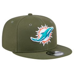 Miami Dolphins New Era Main 9FIFTY Snapback Hat Olive - NFL
