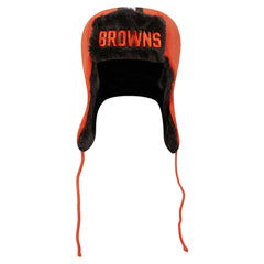 Cleveland Browns New Era Helmet Head Trapper Knit Hat Orange - NFL