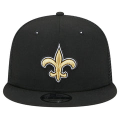 New Orleans Saints New Era Main Trucker 9FIFTY Snapback Hat Black - NFL