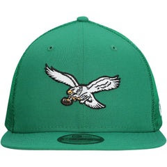 Philadelphia Eagles New Era Throwback Main Trucker 9FIFTY Snapback Hat Kelly Green - NFL