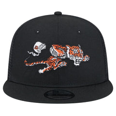 Cincinnati Bengals New Era Throwback Main Trucker 9FIFTY Snapback Hat Black - NFL