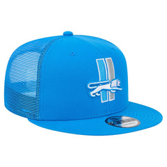 Detroit Lions New Era Throwback Main Trucker 9FIFTY Snapback Hat Blue - NFL