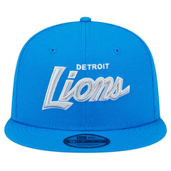 Detroit Lions New Era Main Script 9FIFTY Snapback Hat Blue - NFL