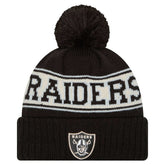 Las Vegas Raiders Youth New Era Retro Cuffed Knit Hat with Pom Black - NFL