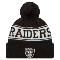 Las Vegas Raiders Youth New Era Retro Cuffed Knit Hat with Pom Black - NFL