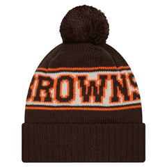 Cleveland Browns Youth New Era Retro Cuffed Knit Hat with Pom Brown - NFL