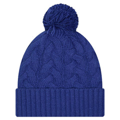 New York Giants New Era Girls Youth Cabled Cuffed Knit Hat with Pom Royal - NFL