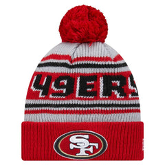 San Francisco 49ers New Era Youth Main Cuffed Knit Hat with Pom Scarlet - NFL
