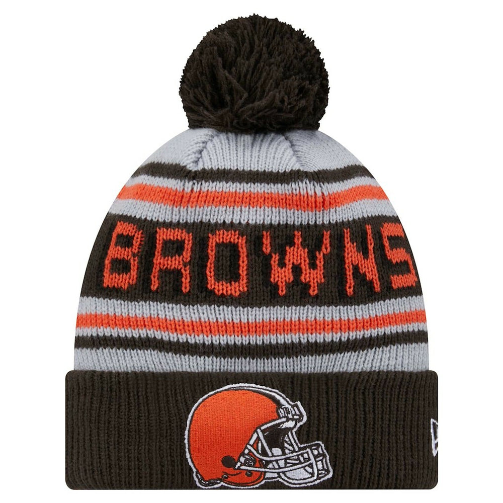 Cleveland Browns New Era Youth Main Cuffed Knit Hat with Pom Brown - NFL