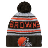 Cleveland Browns New Era Youth Main Cuffed Knit Hat with Pom Brown - NFL